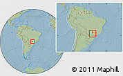 Savanna Style Location Map of Tupa, within the entire country, hill shading