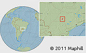 Savanna Style Location Map of Tupa, hill shading