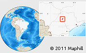 Shaded Relief Location Map of Tupa, highlighted country
