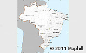 Gray Simple Map of Brazil, single color outside