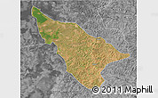 Satellite 3D Map of Duere, desaturated