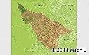 Satellite 3D Map of Duere, physical outside