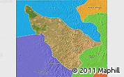 Satellite 3D Map of Duere, political outside