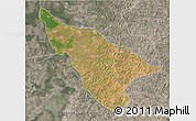 Satellite 3D Map of Duere, semi-desaturated