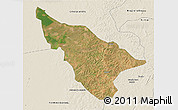 Satellite 3D Map of Duere, shaded relief outside