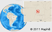 Shaded Relief Location Map of Duere