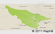 Physical Panoramic Map of Duere, shaded relief outside