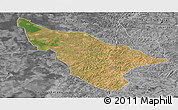 Satellite Panoramic Map of Duere, desaturated