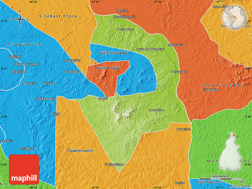 Itaguatins Tocantins fonte: maps.maphill.com