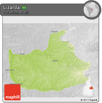 Physical 3D Map of Lizarda, lighten, desaturated