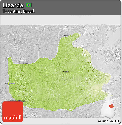 Physical 3D Map of Lizarda, lighten, desaturated