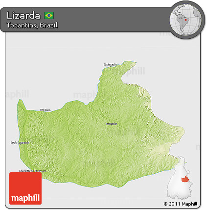 Physical 3D Map of Lizarda, single color outside