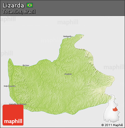 Physical 3D Map of Lizarda, single color outside