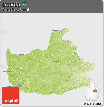 Physical 3D Map of Lizarda, single color outside
