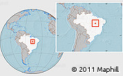Gray Location Map of Lizarda, highlighted country, within the entire country, hill shading