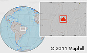 Gray Location Map of Lizarda, hill shading