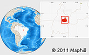 Shaded Relief Location Map of Lizarda, highlighted country