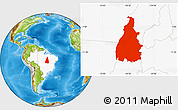 Physical Location Map of Tocantins, highlighted country