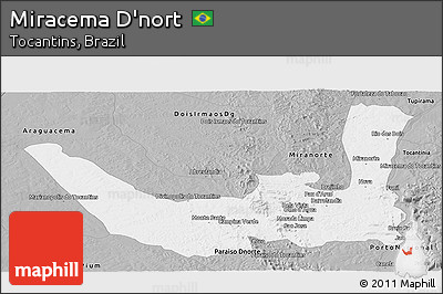 Gray Panoramic Map of Miracema D'nort