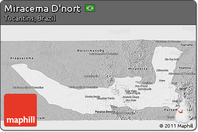 Gray Panoramic Map of Miracema D'nort