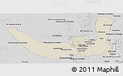 Shaded Relief Panoramic Map of Miracema D'nort, desaturated