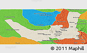 Shaded Relief Panoramic Map of Miracema D'nort, political outside