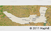 Shaded Relief Panoramic Map of Miracema D'nort, satellite outside