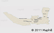 Shaded Relief Panoramic Map of Miracema D'nort, single color outside