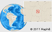 Shaded Relief Location Map of Monte do Carmo