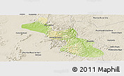 Physical Panoramic Map of Monte do Carmo, shaded relief outside