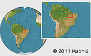 Satellite Location Map of Nazare, within the entire country
