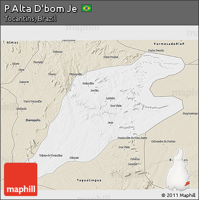 Classic Style 3D Map of P.Alta D'bom Je