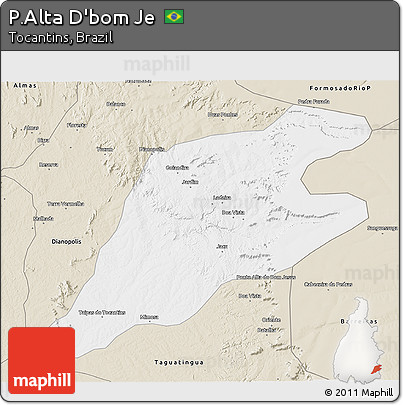 Classic Style 3D Map of P.Alta D'bom Je