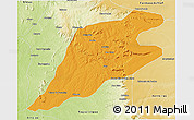 Political 3D Map of P.Alta D'bom Je, physical outside