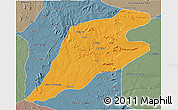 Political 3D Map of P.Alta D'bom Je, semi-desaturated