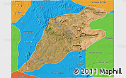 Satellite 3D Map of P.Alta D'bom Je, political outside