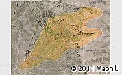 Satellite 3D Map of P.Alta D'bom Je, semi-desaturated