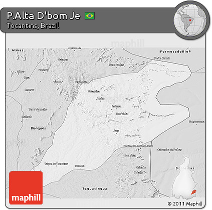 Silver Style 3D Map of P.Alta D'bom Je