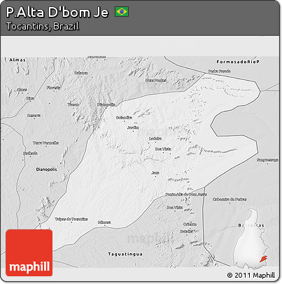 Silver Style 3D Map of P.Alta D'bom Je