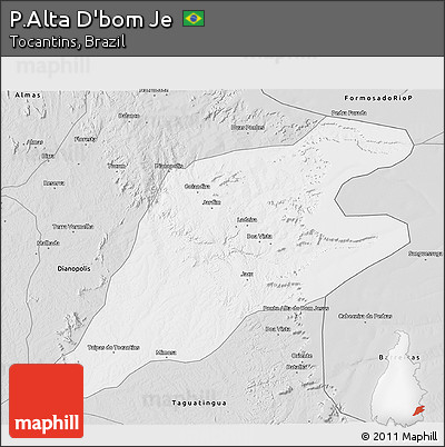 Silver Style 3D Map of P.Alta D'bom Je