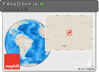 Shaded Relief Location Map of P.Alta D'bom Je