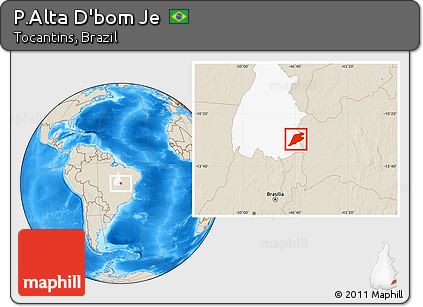 Shaded Relief Location Map of P.Alta D'bom Je, highlighted parent region