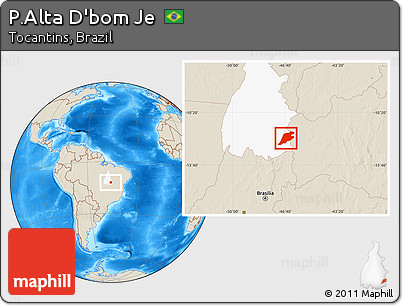 Shaded Relief Location Map of P.Alta D'bom Je, highlighted parent region