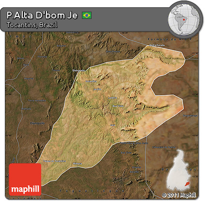 Satellite Map of P.Alta D'bom Je, darken