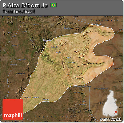Satellite Map of P.Alta D'bom Je, darken