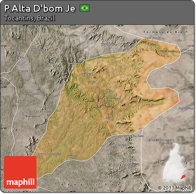 Satellite Map of P.Alta D'bom Je, semi-desaturated