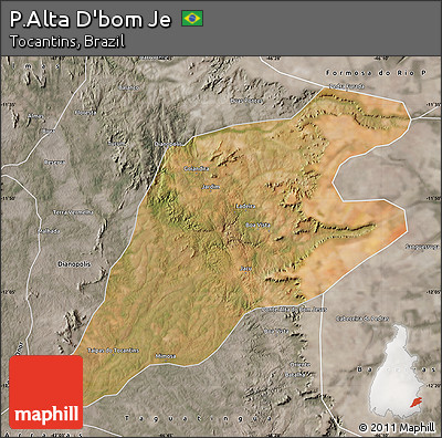 Satellite Map of P.Alta D'bom Je, semi-desaturated