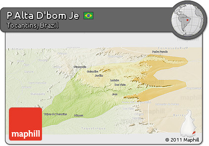 Physical Panoramic Map of P.Alta D'bom Je, lighten