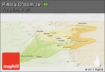 Physical Panoramic Map of P.Alta D'bom Je, lighten