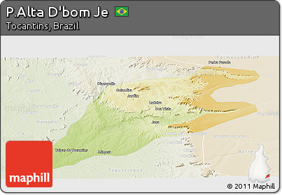 Physical Panoramic Map of P.Alta D'bom Je, lighten
